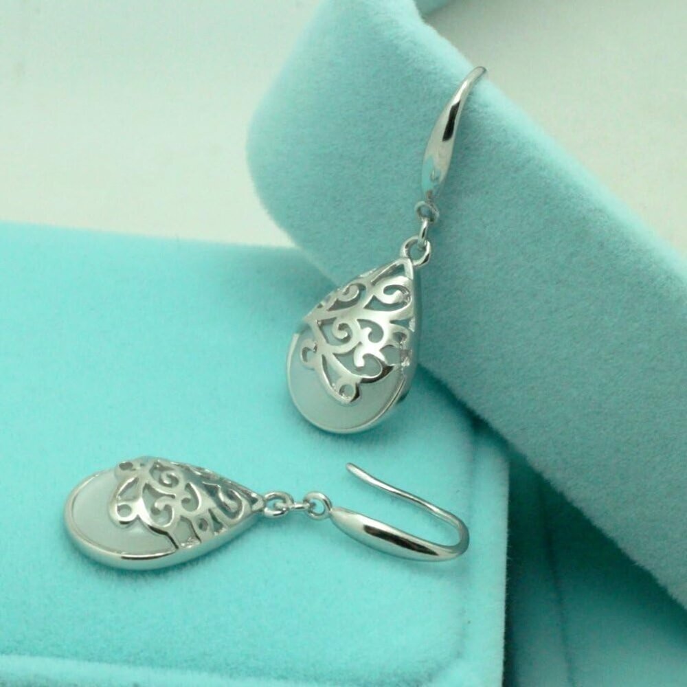 Wishing Tree 925 Silver Dangle Earrings With Created Zircon For Every Occasion View 4